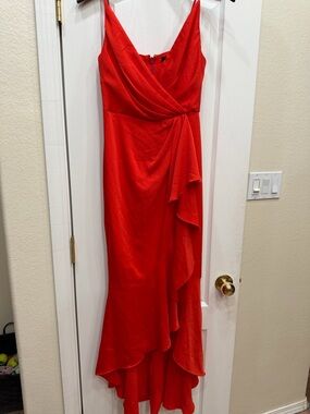 BCBGMaxAzria Red Spaghetti-Strap Maxi Dress
